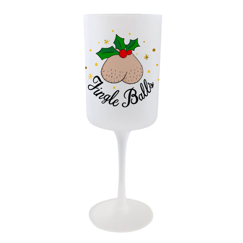 Jingle Balls Wine Glass